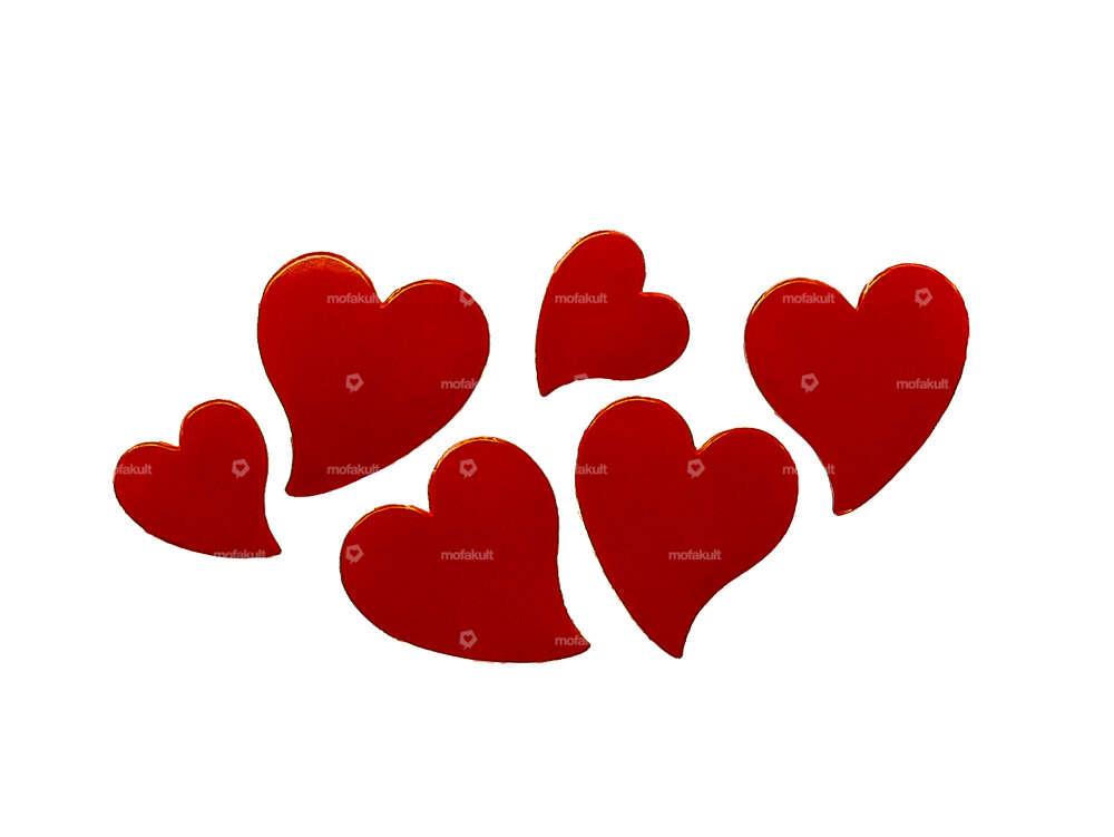 Set d'autocollants "Cœurs" rouge Ø 30 - 50 mm Carousel Image 1