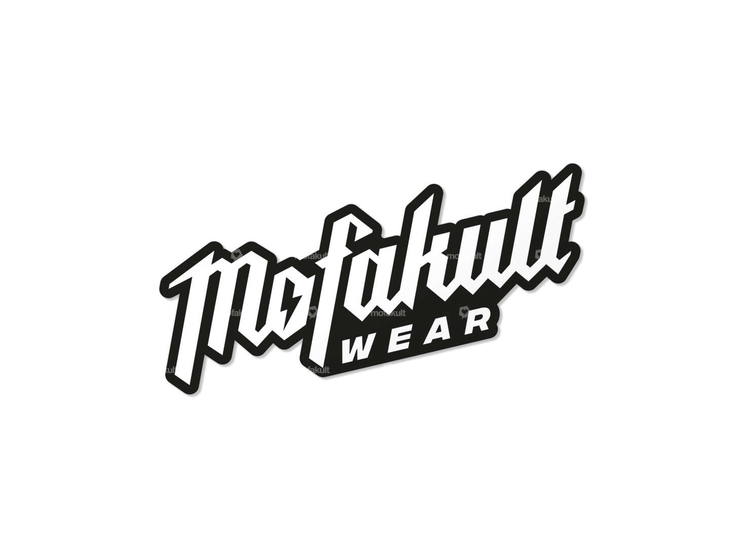 Autocollant "Mofakultwear" blanc / noir 90 x 49 mm Carousel Image 1