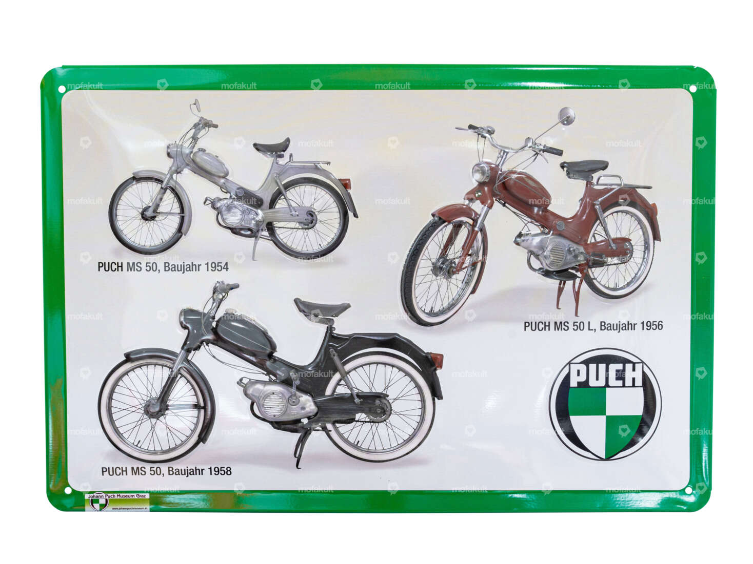 Nostalgic Art Plaque en tôle "Puch MS" vert 30 x 20 cm Carousel Image 1