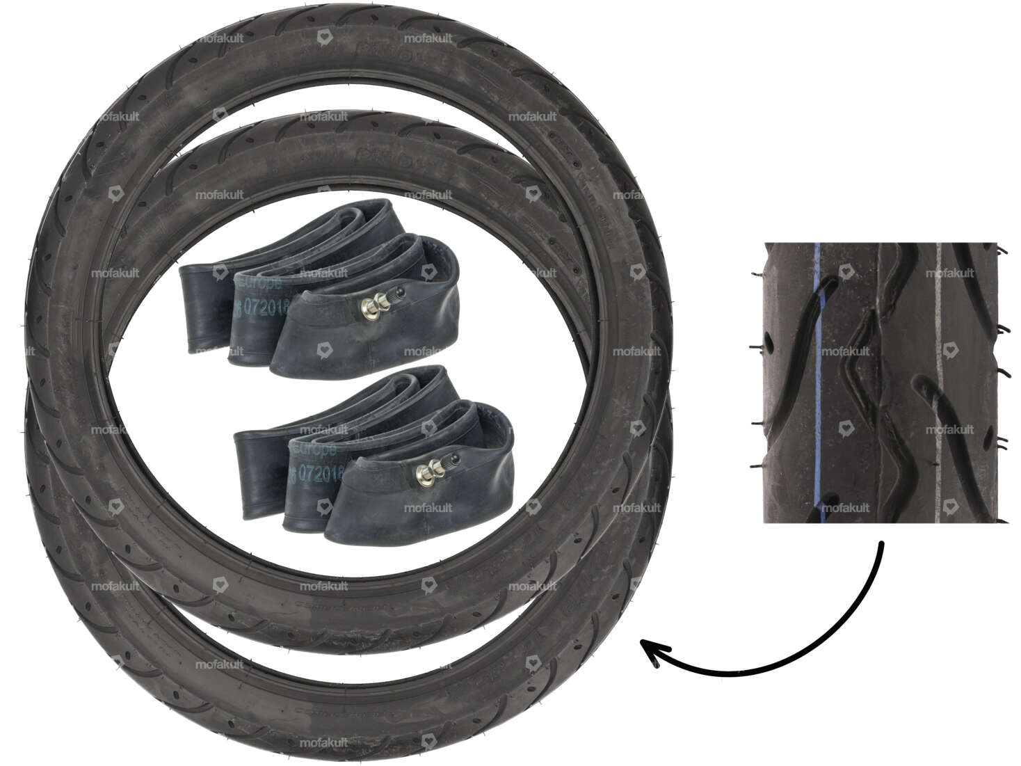 VeeRubber tire set 2.50 x 17" VRM099 (V099) Semi-Slick Carousel Image 1