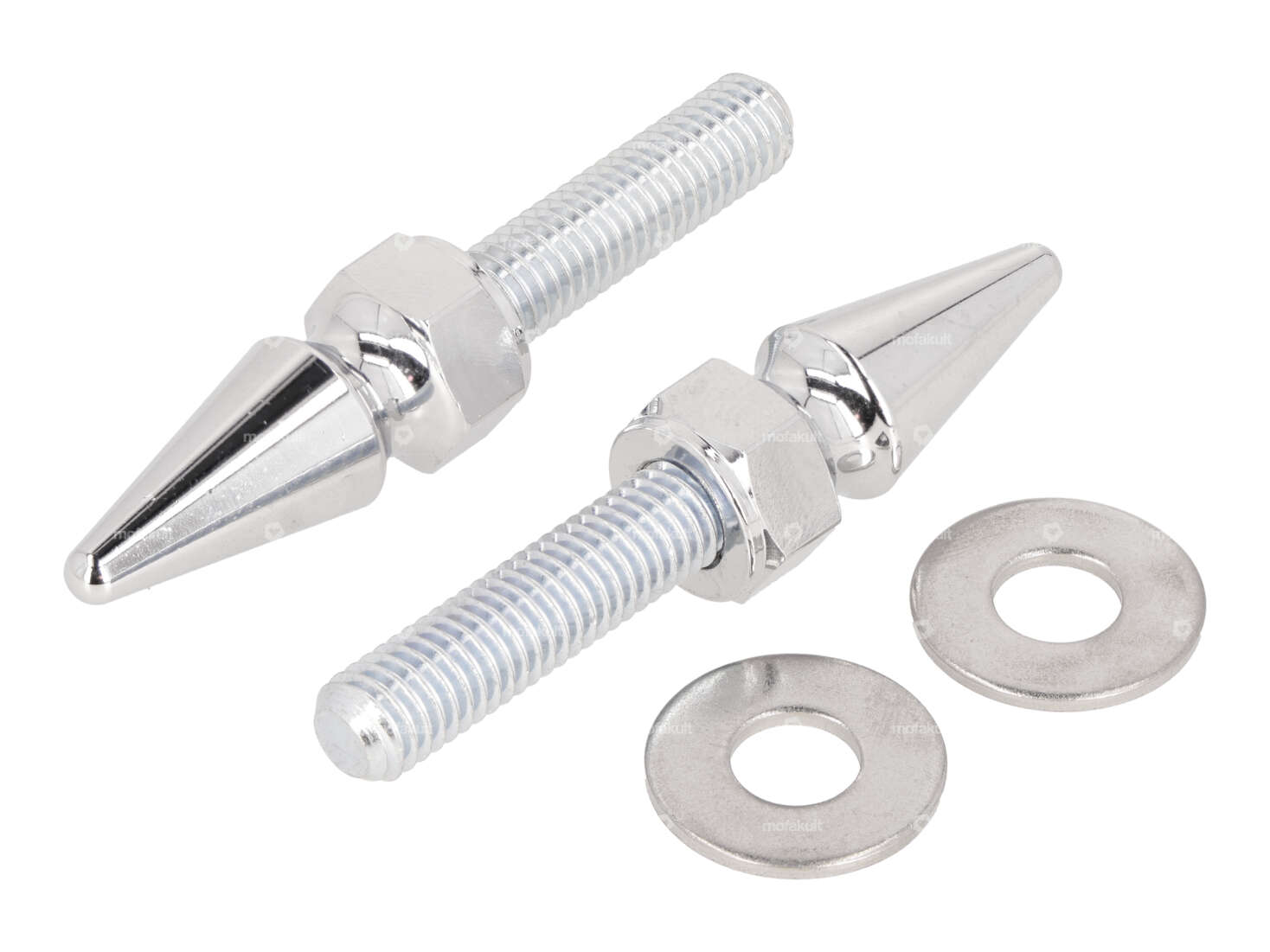 66HEROES Vis avec écrou pointu M8 plaque de fourche chrome (paire) Carousel Image 1