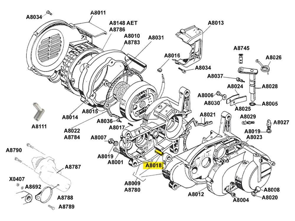 Beta 521 & 512 engine guide bush (A8018) Carousel Image 3