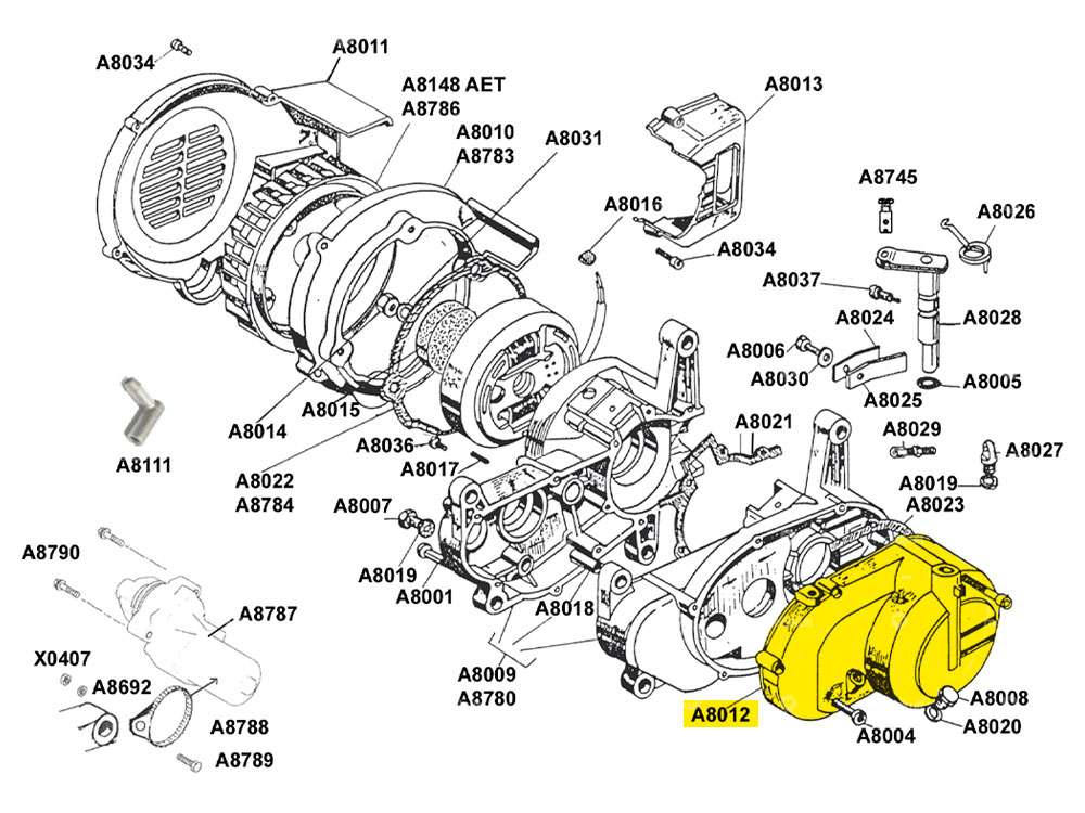 Couvercle d'embrayage moteur | Beta 521, 512 (A8012) Carousel Image 4