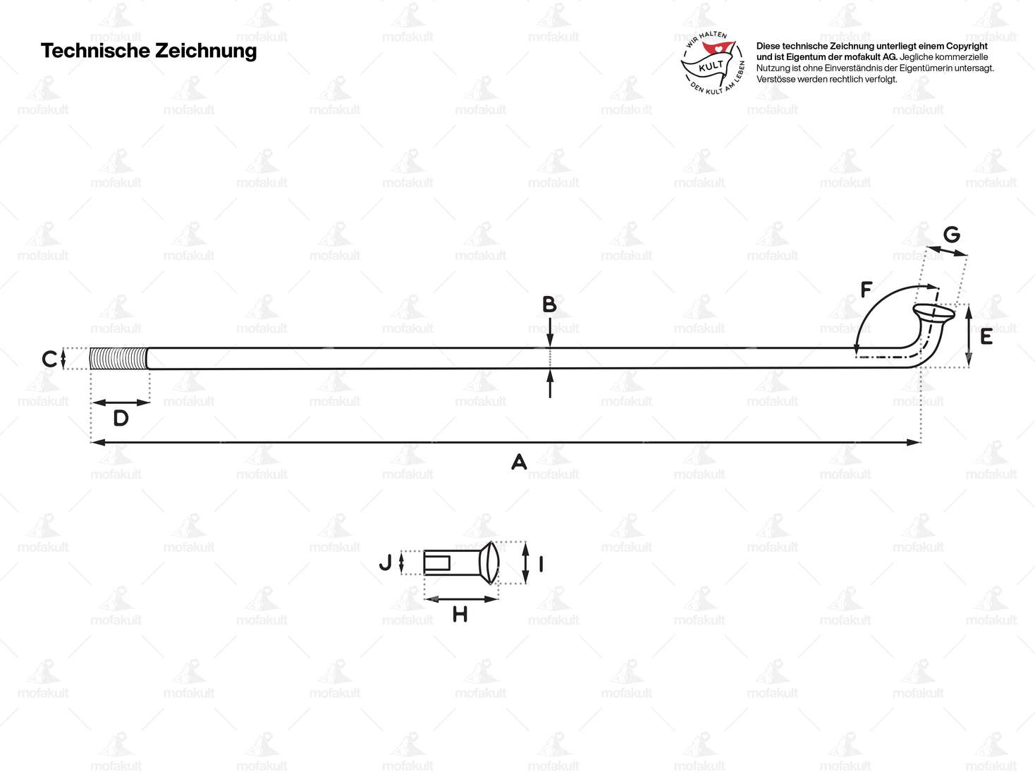 Rayon WWS 19" avec embout (2.6 x 215 mm) Inox Carousel Image 3