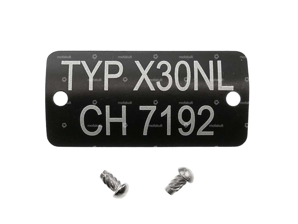 swiing® revival Plaque signalétique TYP X30 NL CH7192 | Puch Carousel Image 1