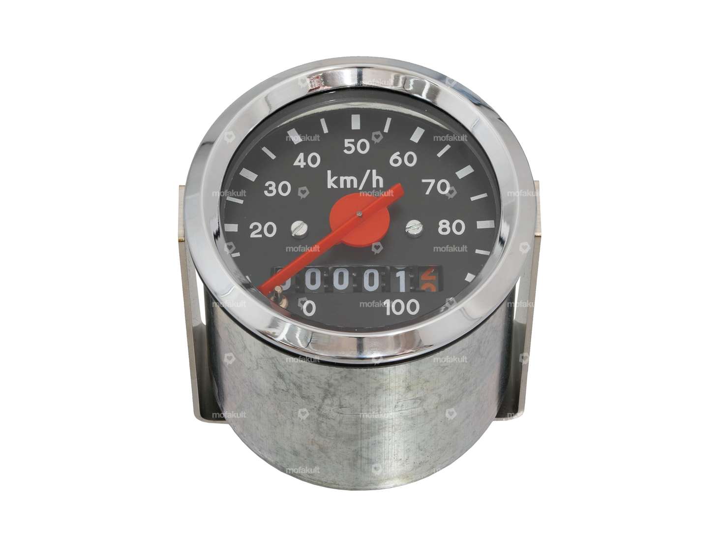 Speedometer 100 km/h Ø 48 mm (black dial) Carousel Image 1