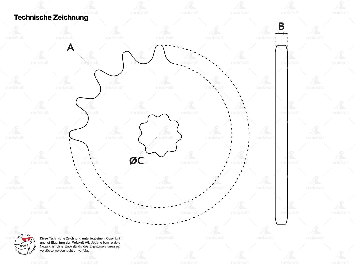Pignon GPO 11 dents (large) | Puch Carousel Image 2