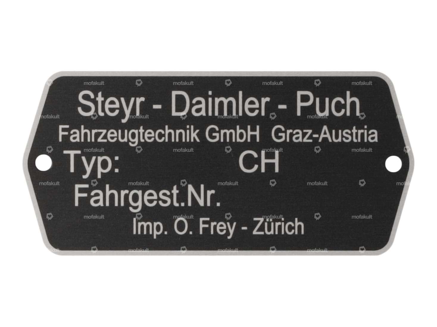 Plaque d'identification Suisse blanco | Puch Carousel Image 1