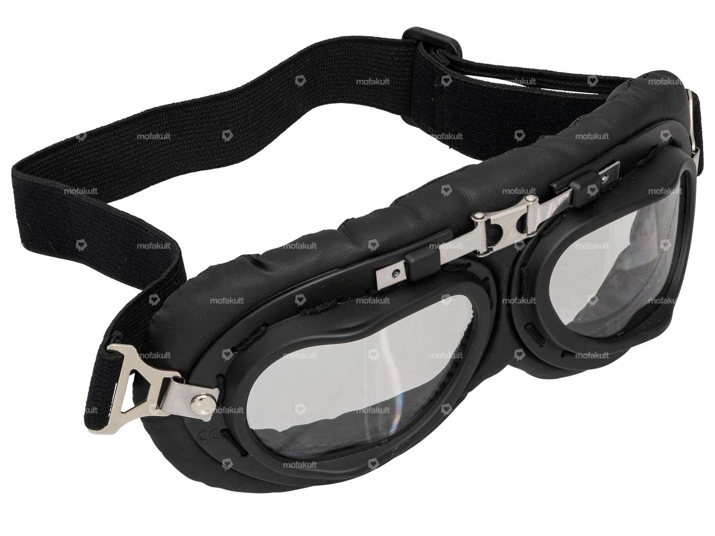 Lunettes d'aviateur rondes noires Carousel Image 1