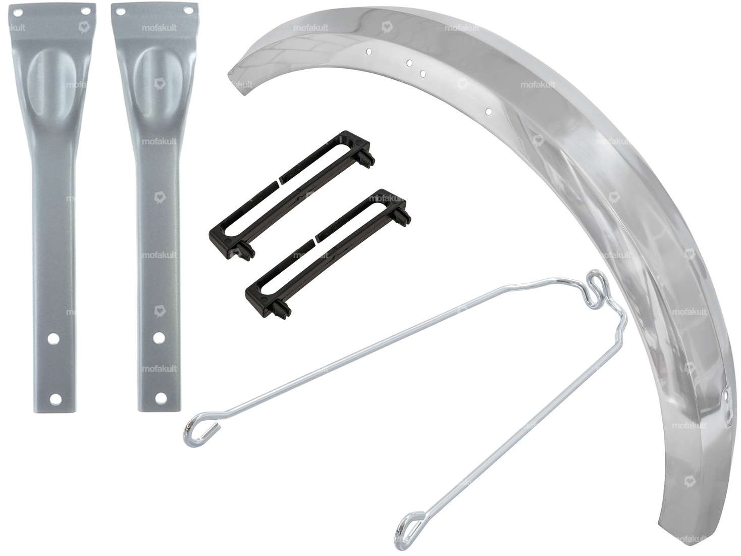 swiing® revival 17" Kit de garde-boue avant carré argent / chrome | Puch Maxi S, N Carousel Image 1