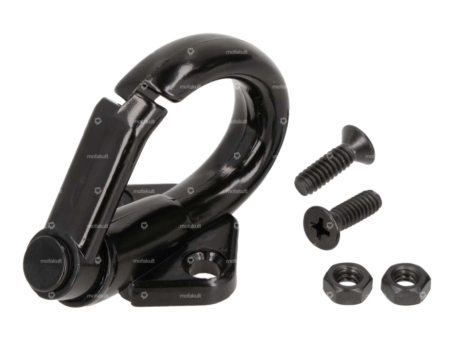 crochet à bagages / crochet pour casque en alu noir original | Piaggio Ciao C24, SI, Bravo Carousel Image 1