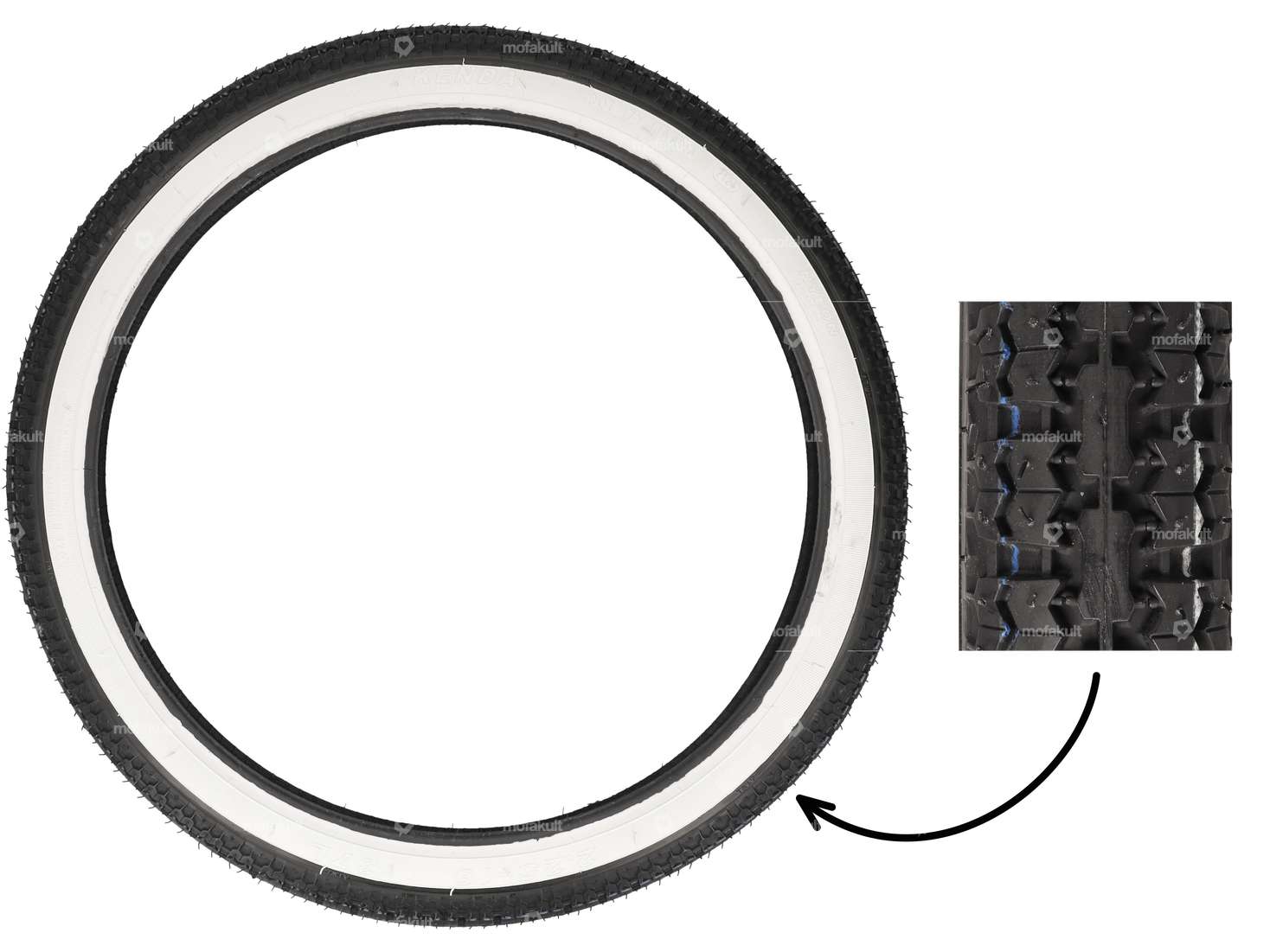 Pneus KENDA 2.25 x 19" K252 Allround paroi blanche Carousel Image 1