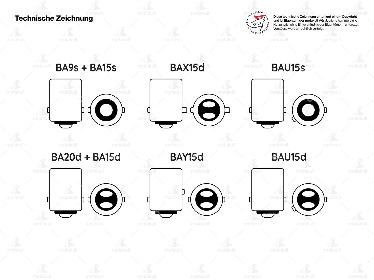 Kit d'ampoules 6V (BAX15d) avec régulateur de tension GPO | Puch Carousel Image 2