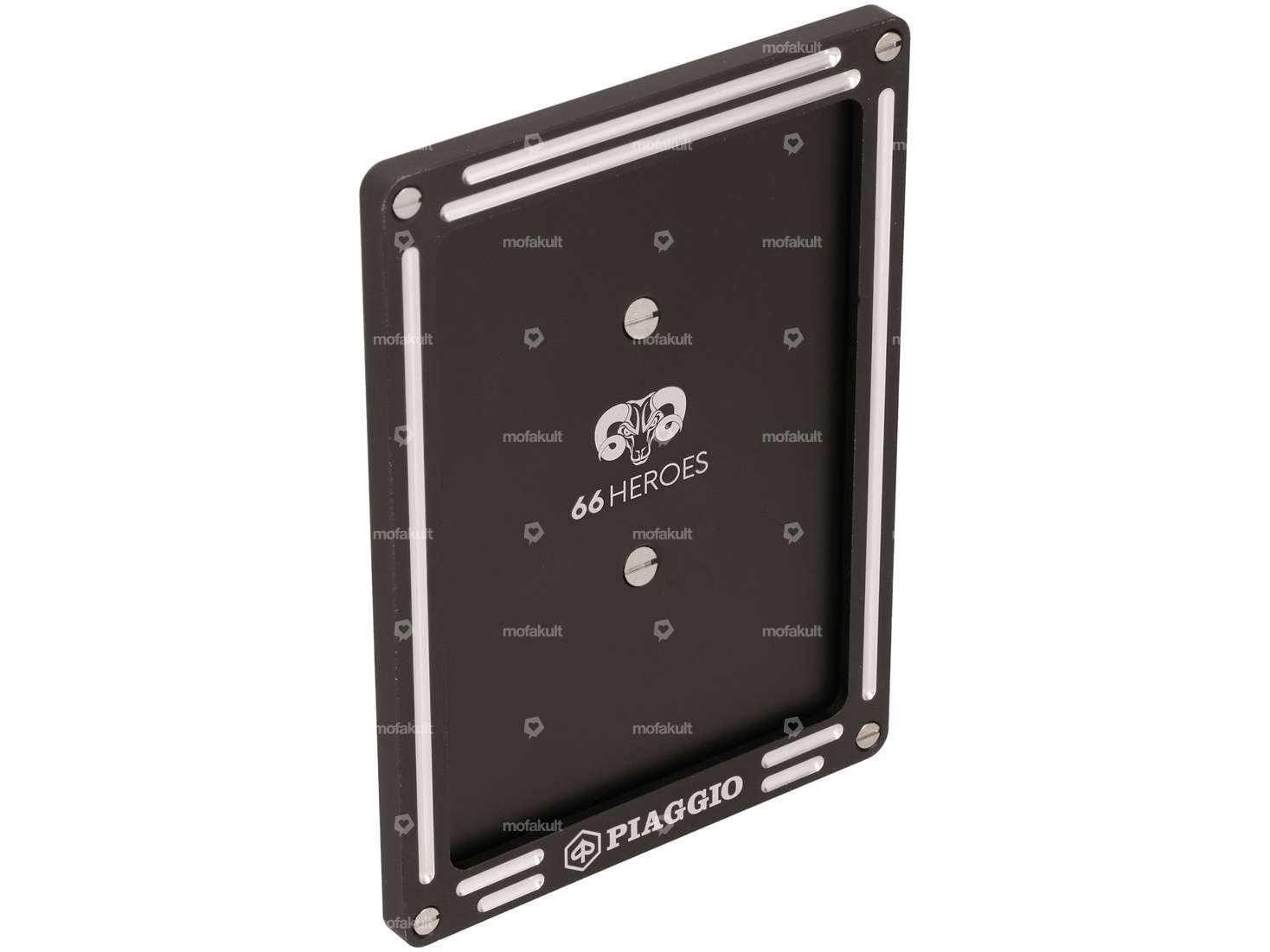 66HEROES Cadre de numérotation Custom "Piaggio" noir (version CH) Carousel Image 1