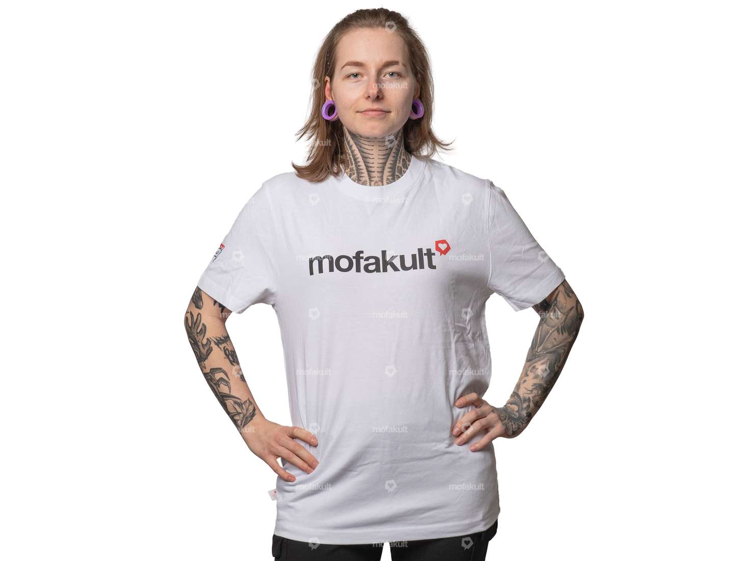 mk-Merch T-shirt "cœur" blanc Carousel Image 1