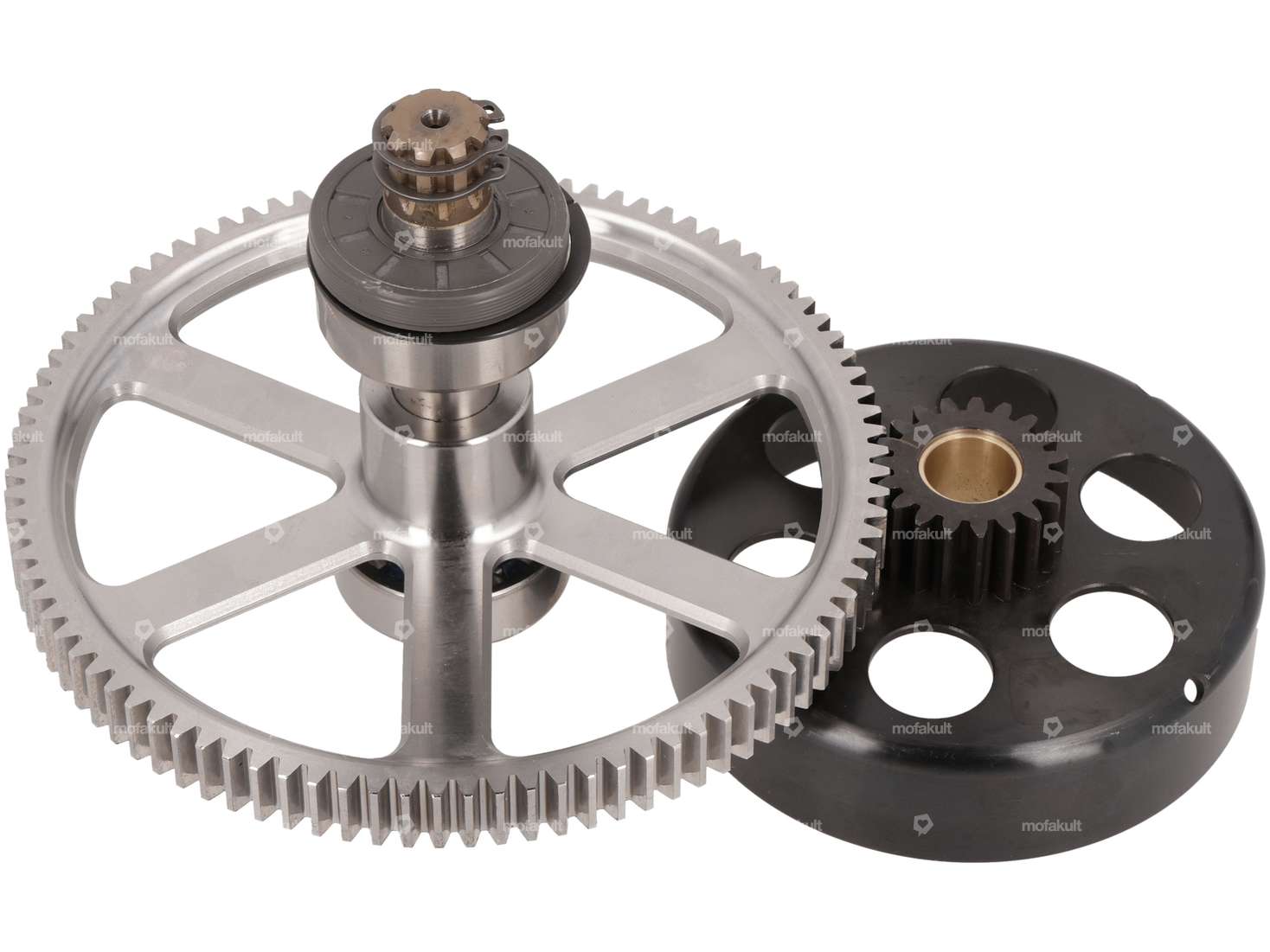 ASP clutch basket & spur gear set 19:94 teeth Kickstart CNC | Puch E50 Carousel Image 1