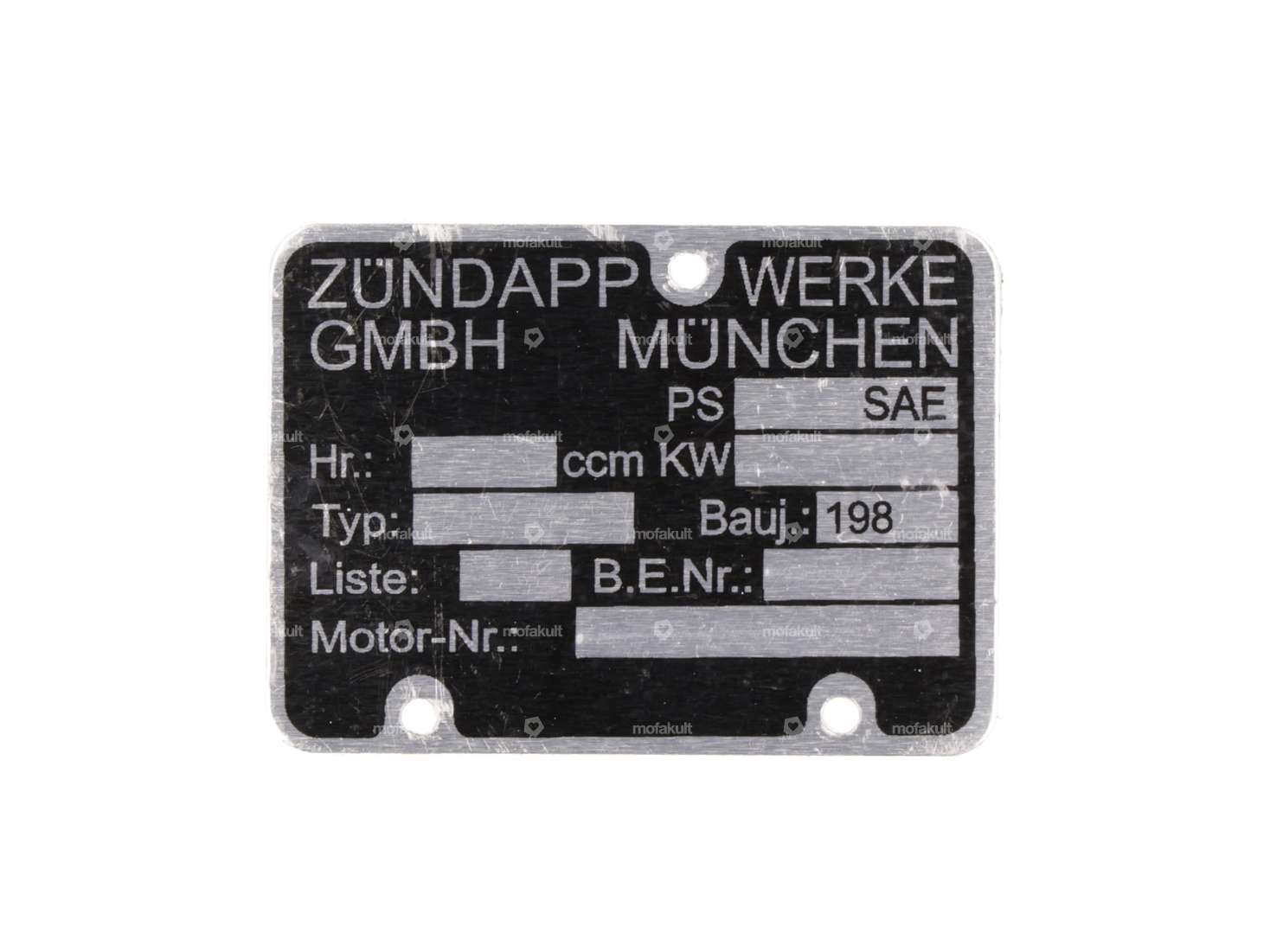 Engine plate 80s | Zündapp Carousel Image 1