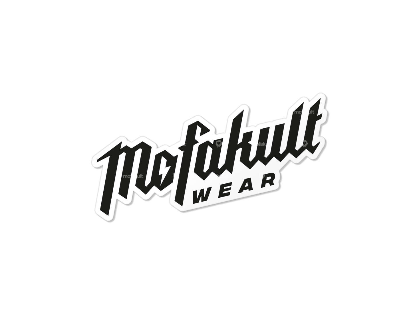 Autocollant "Mofakultwear" noir / blanc 90 x 49 mm Carousel Image 1