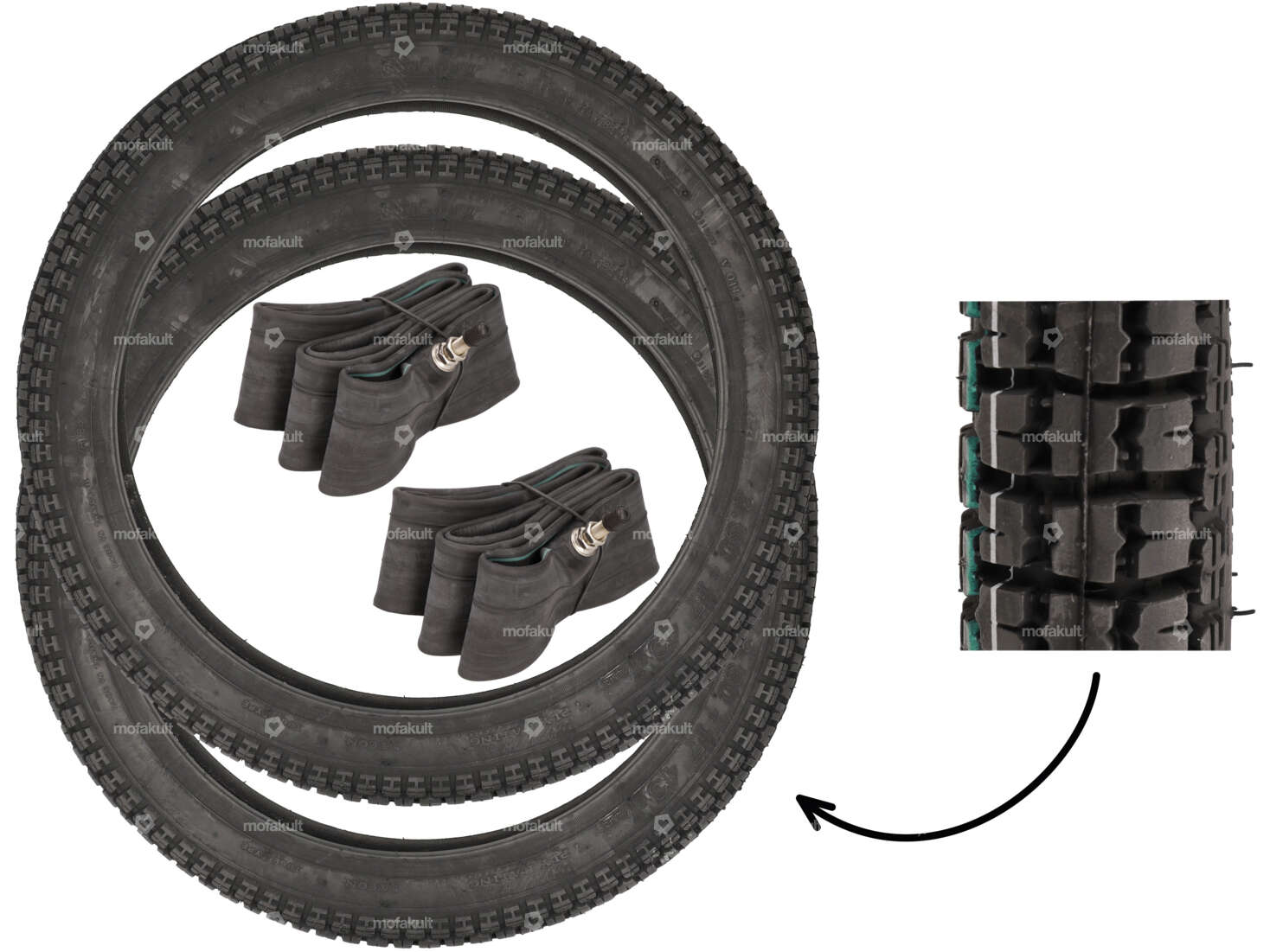 VeeRubber tire set 2.50 x 17" VRM014 (V014) Allround Carousel Image 1