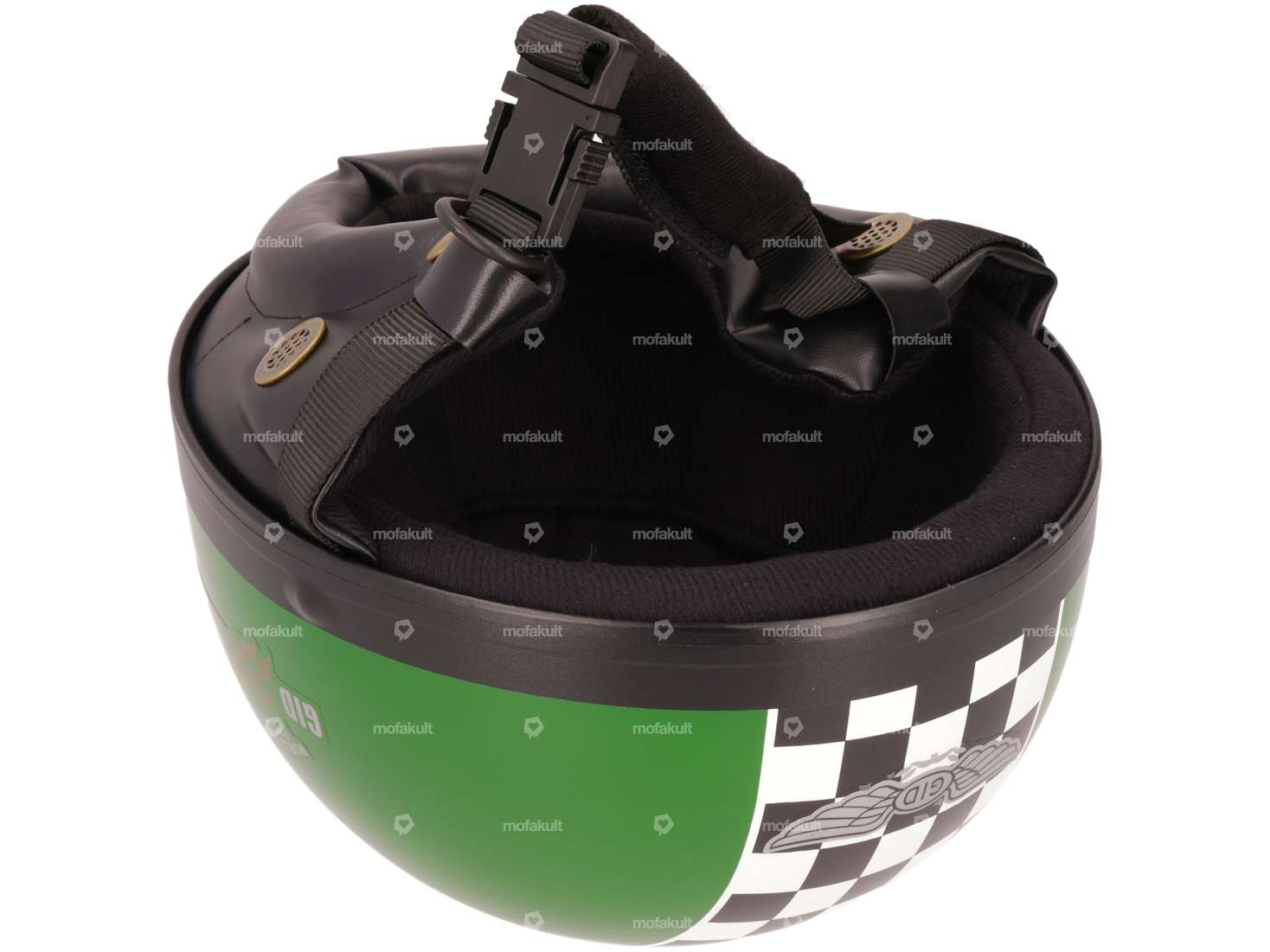 Casque à pot vert avec drapeau d'arrivée Carousel Image 4