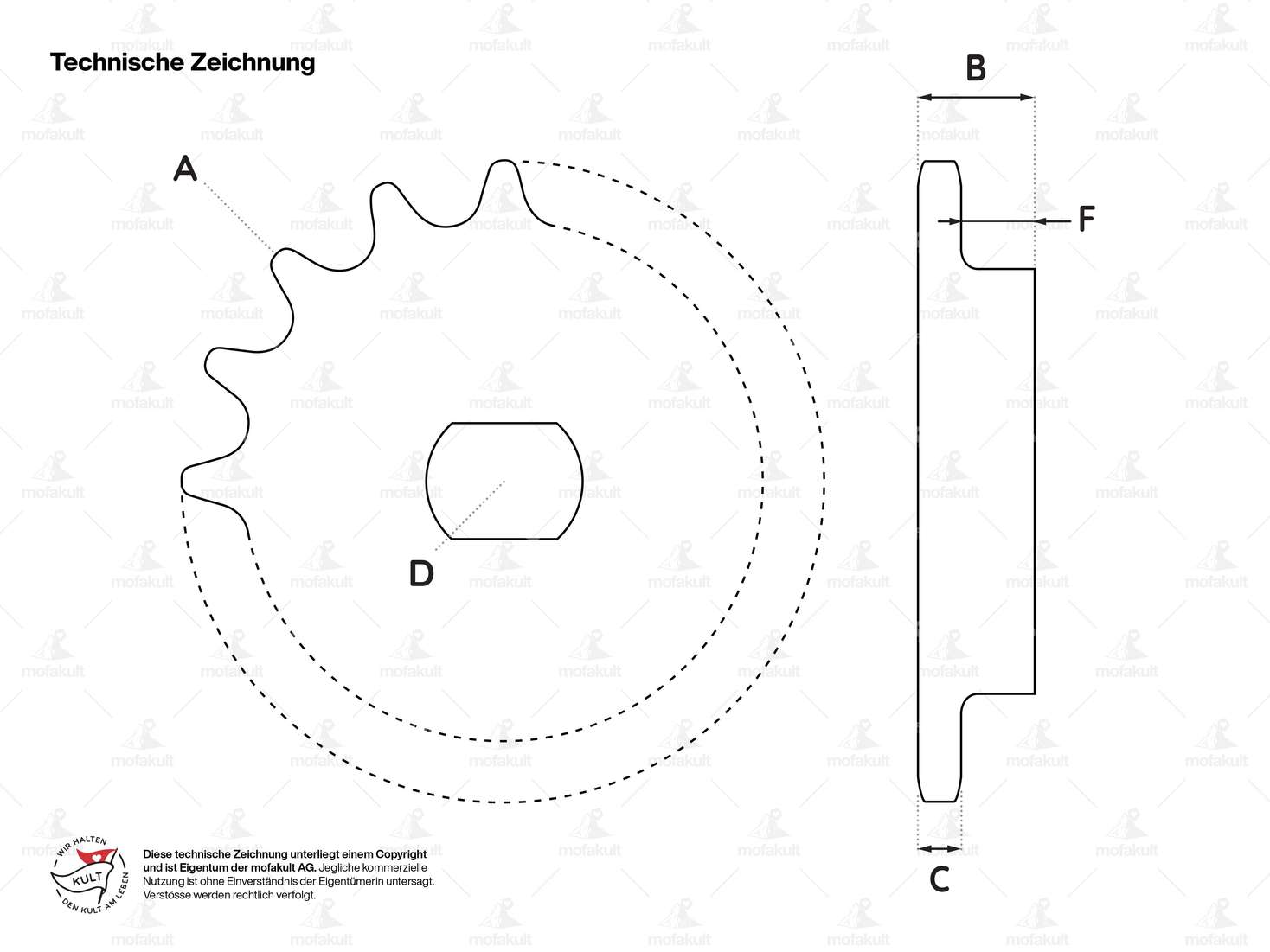 ESJOT sprocket 16 teeth SW11.2 double-sided step | Kreidler Carousel Image 3