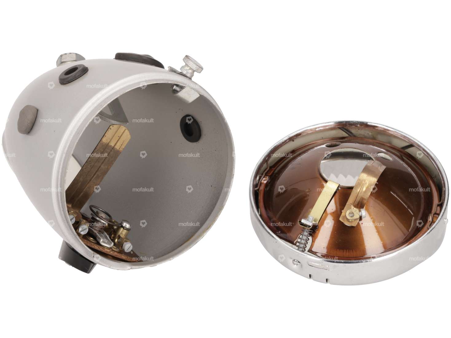 Union Eierlampe Ø 92 mm avec interrupteur (fixation centrale) argent NOS Carousel Image 3