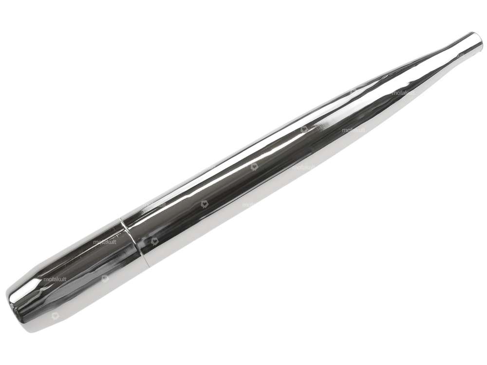 Pot d'extrémité cigare Ø 28 / 65 mm (embout fermé) Chrome Carousel Image 1