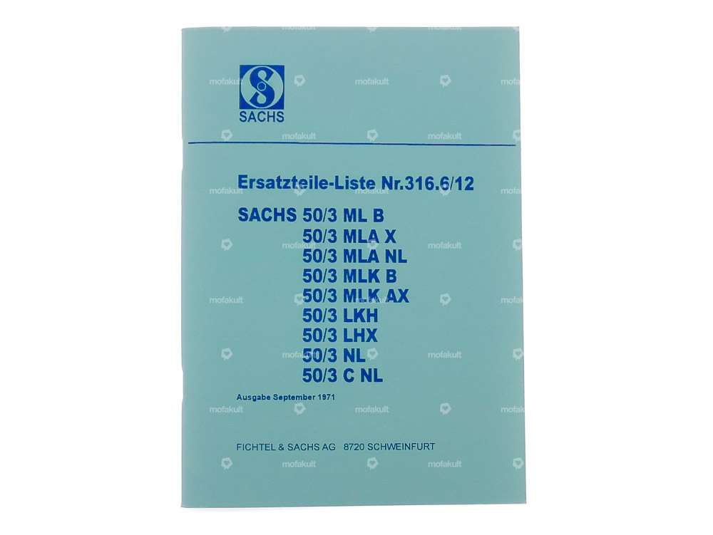 Spare parts list | Sachs 50/3 ML, MLA, MLK, LKH, LHX engine Carousel Image 1