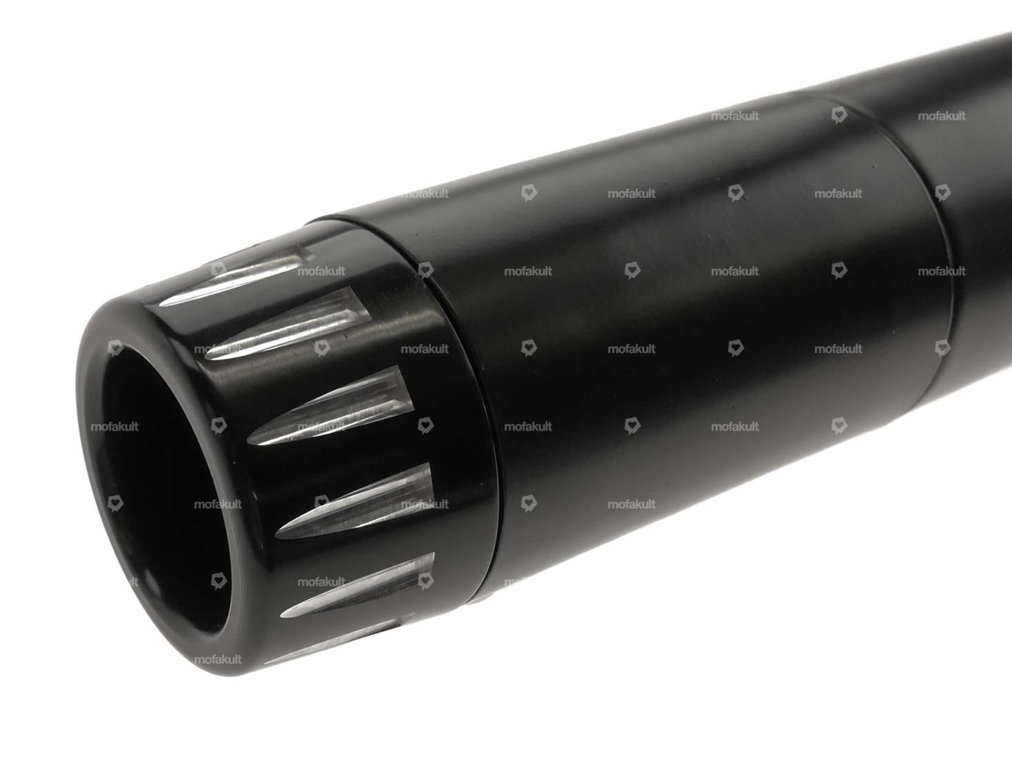 66HEROES Echappement X-Pipe 28 mm Chrome / noir CNC embout Carousel Image 4