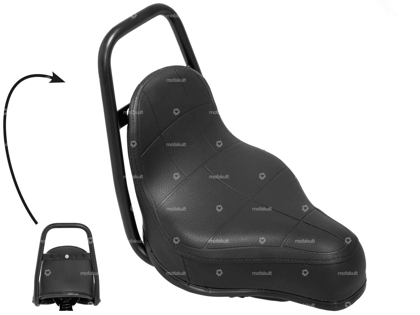 Selle "Chopper" à ressort noir Carousel Image 1