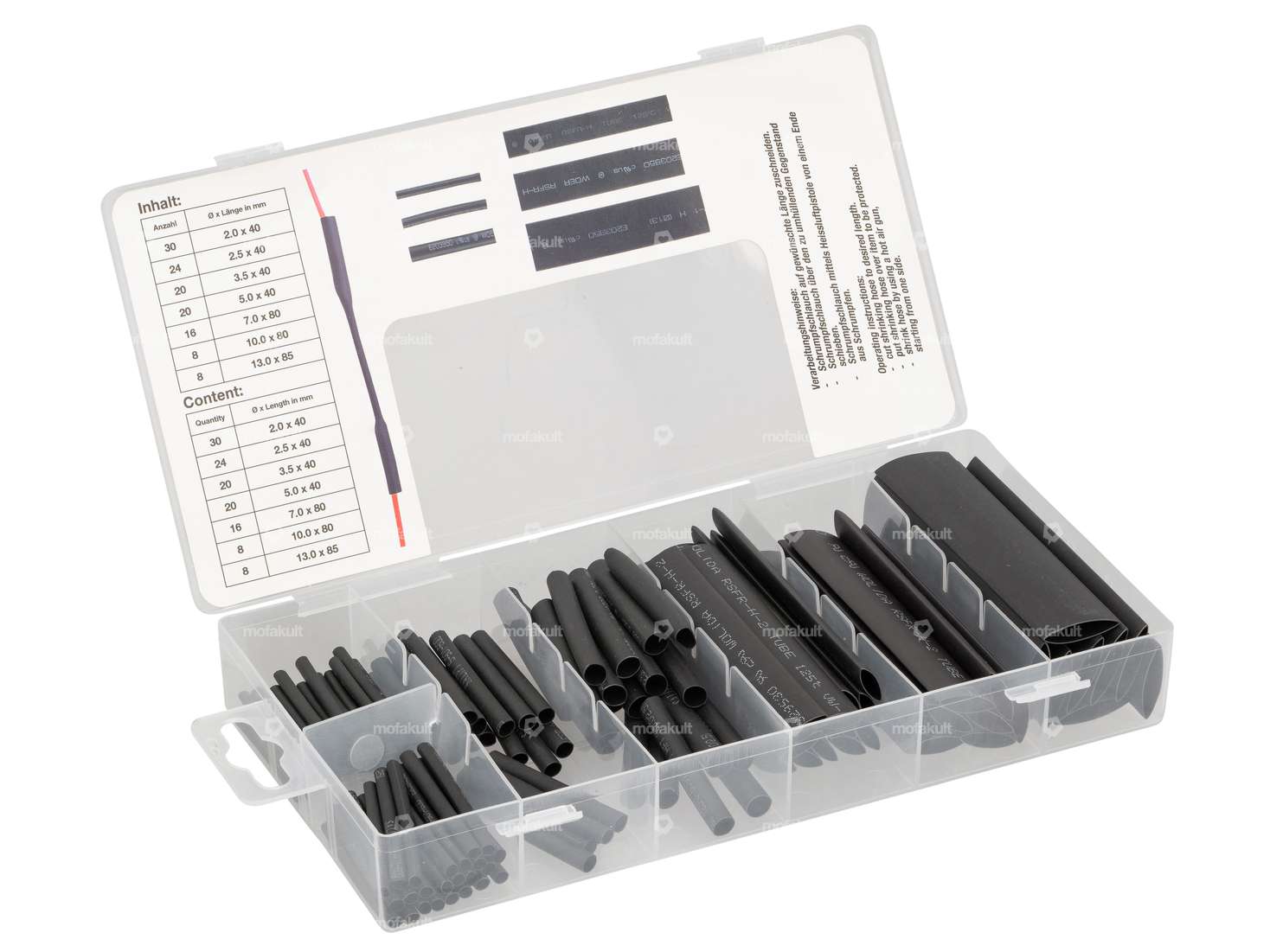 Boîte d'assortiment de gaines thermorétractables BGS 126 pcs. Carousel Image 1