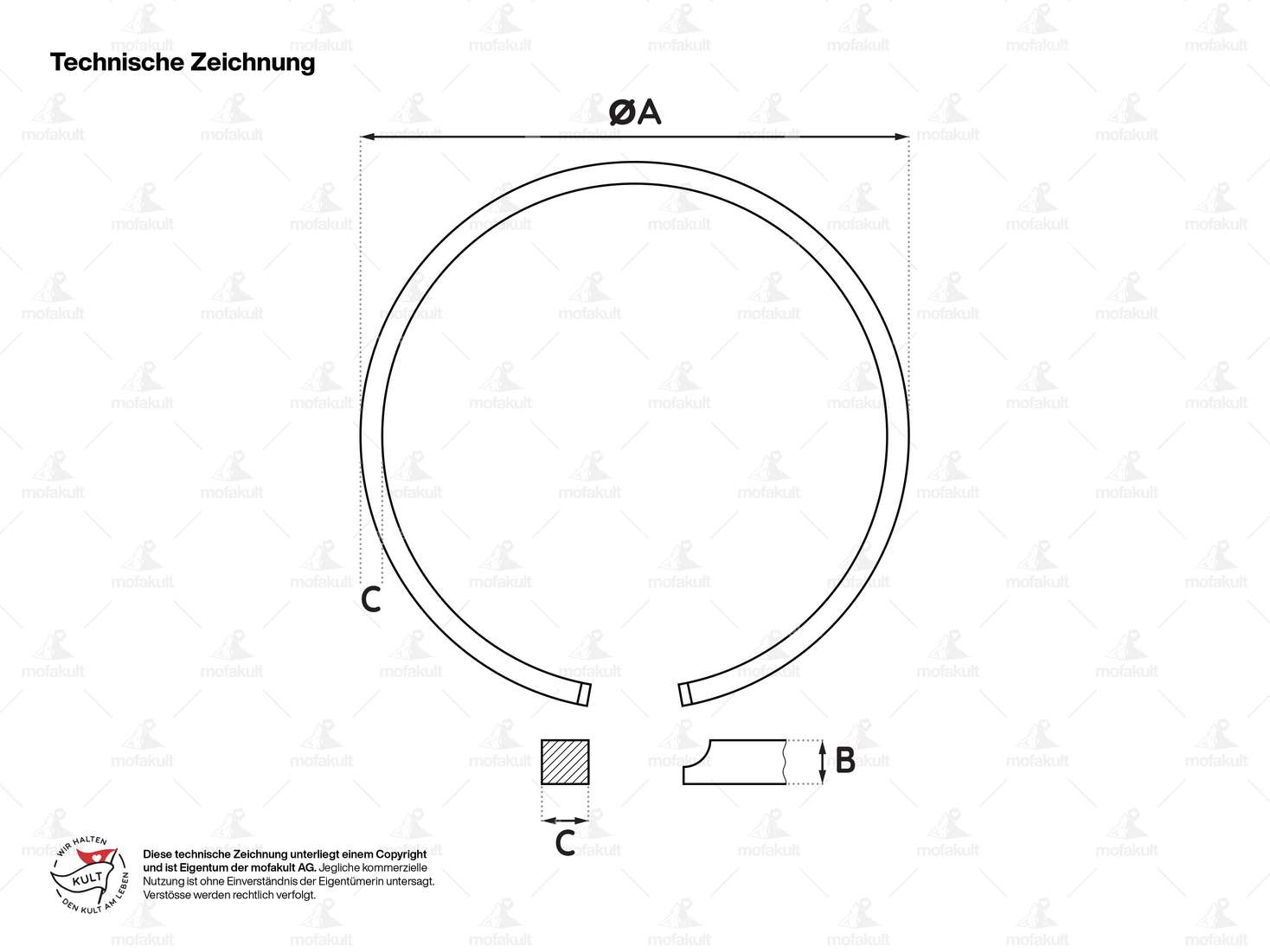 Meteor piston ring 38.4 x 2 mm (FS) Carousel Image 4