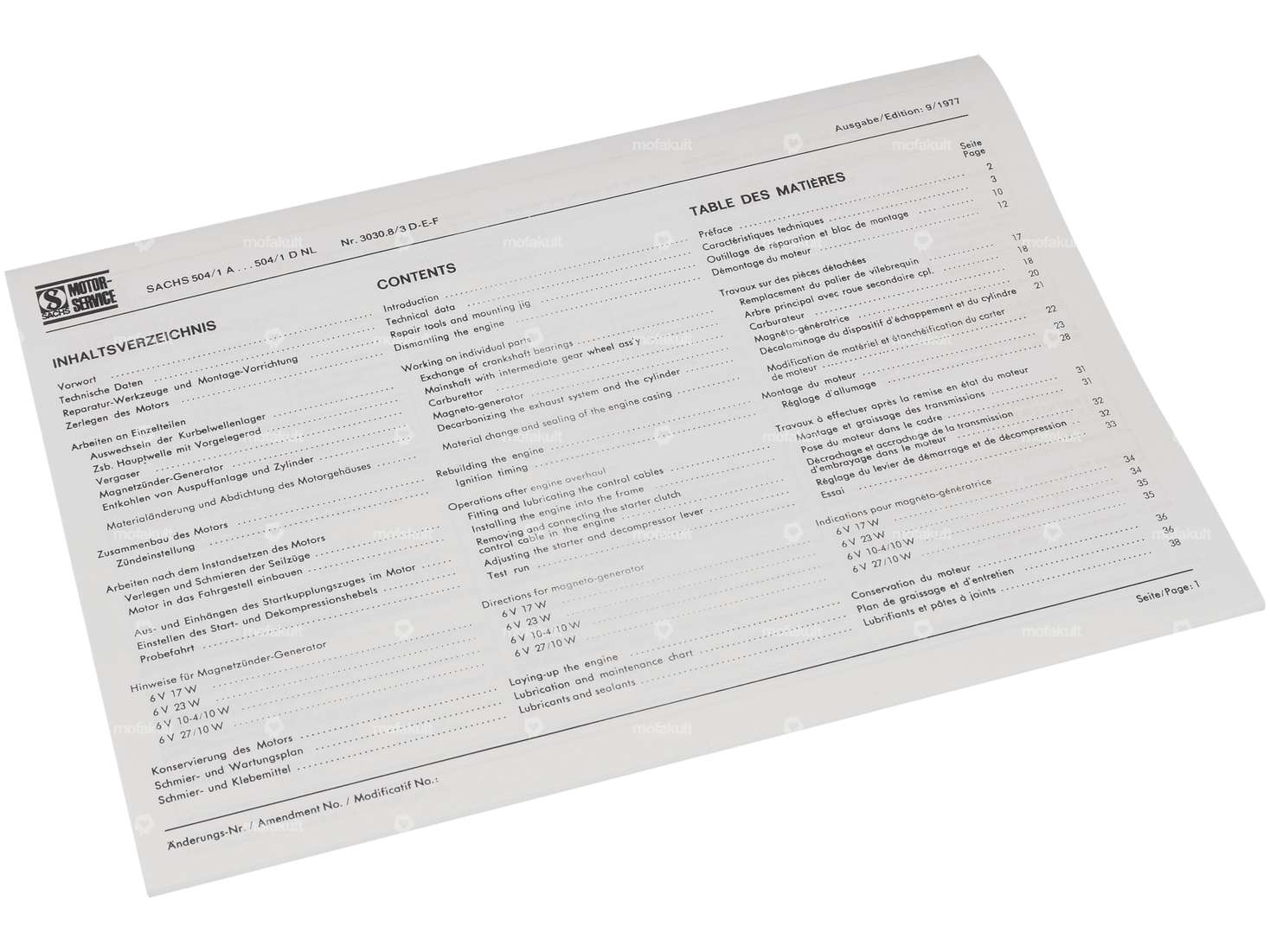 Manuel de réparation | Sachs 504/1 Carousel Image 2