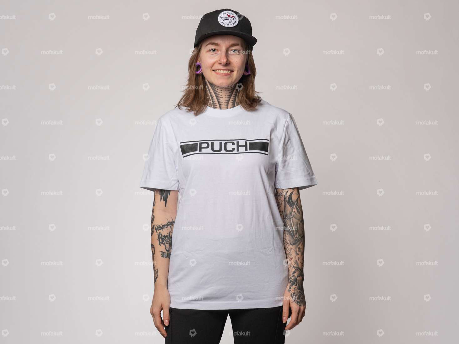 mk-Merch T-Shirt "PUCH" UNISEX blanc Carousel Image 6