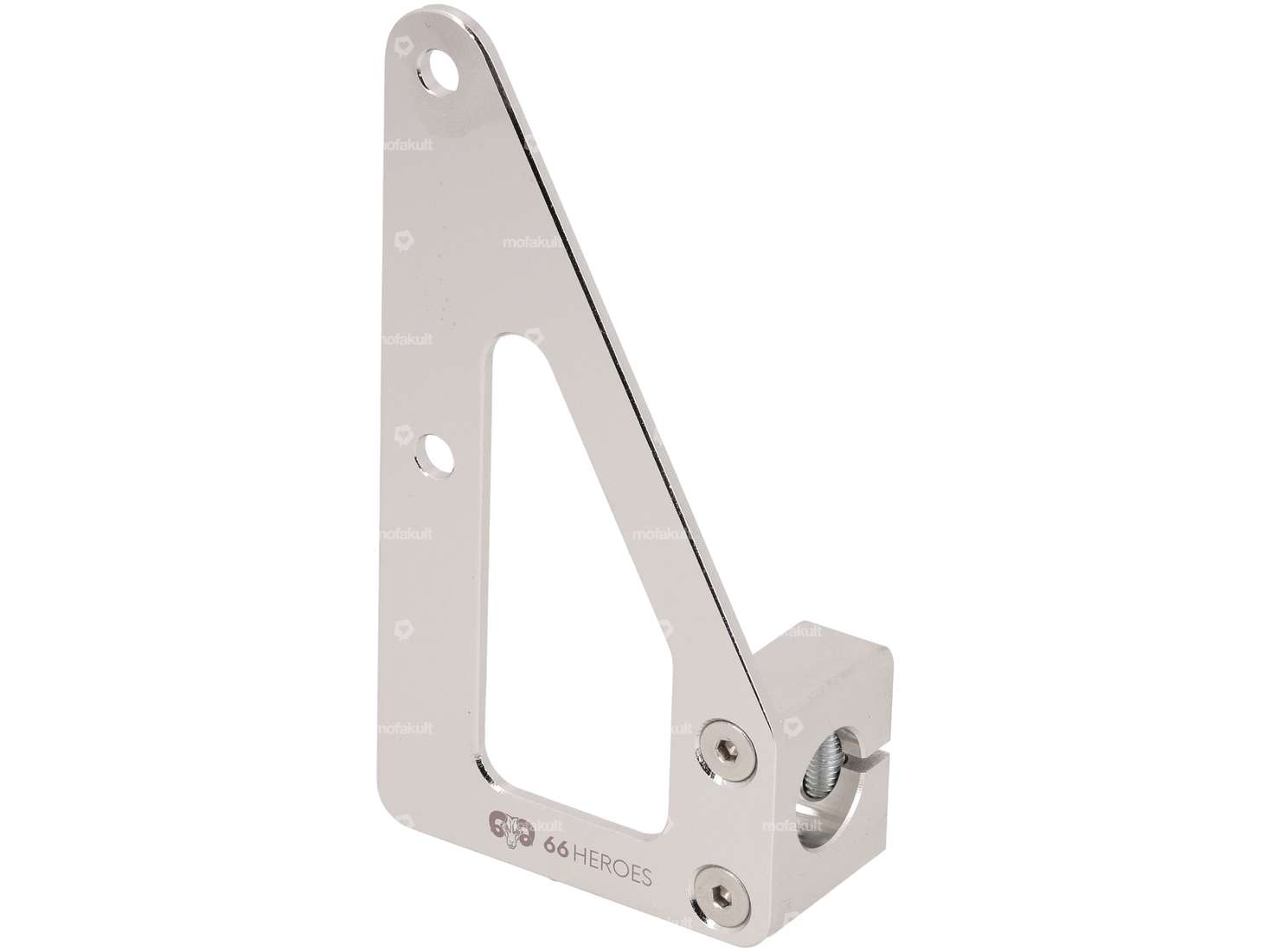 66HEROES Support de plaque d'immatriculation latéral gauche (version CH) Inox Carousel Image 1