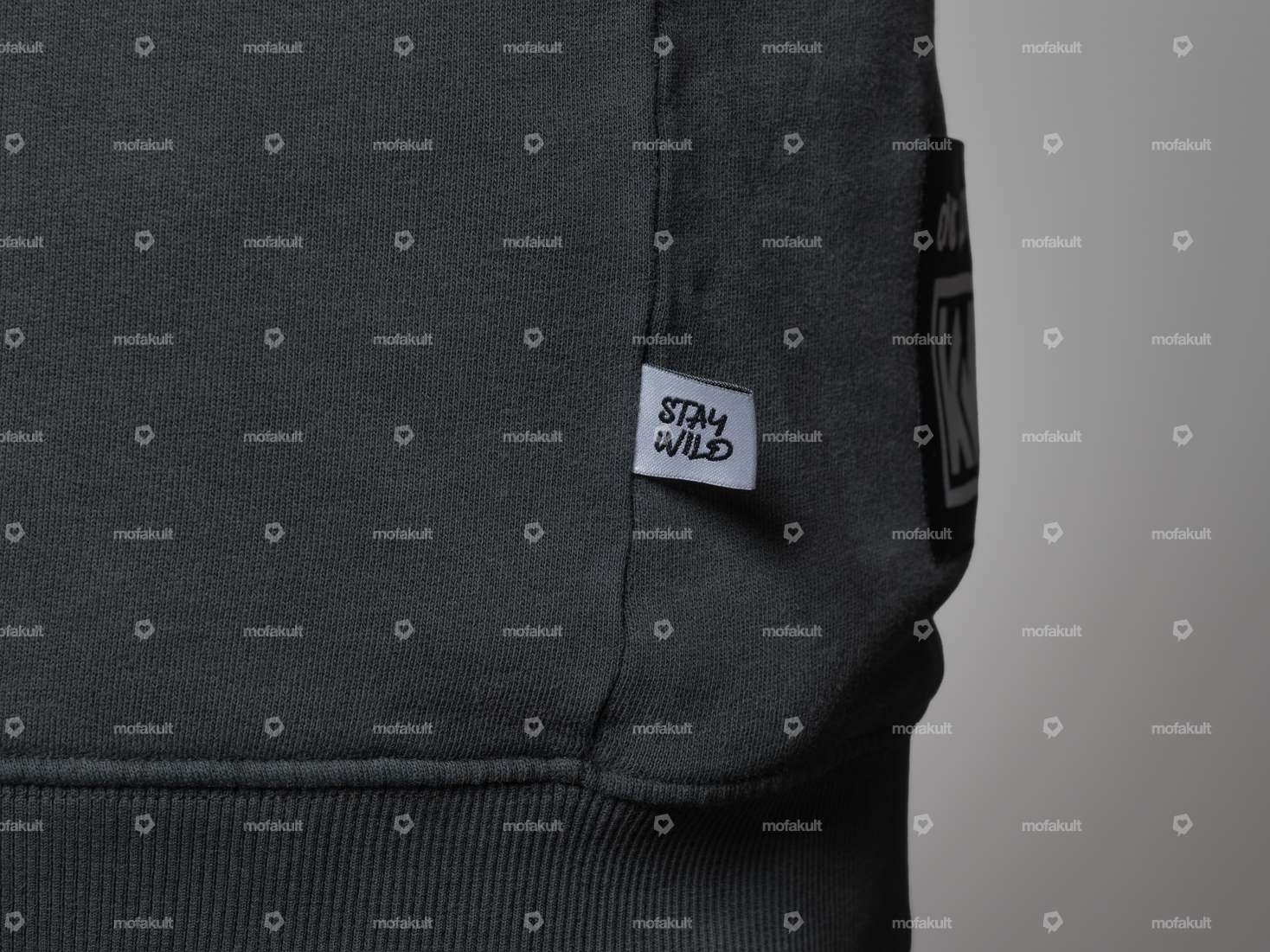 KULTWEAR Hoodie "Velcro" Stonewash gris Carousel Image 6