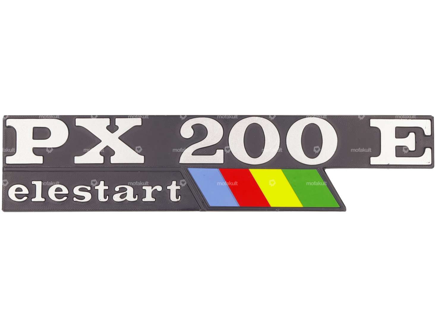 RMS emblem side cover left "PX 200 E Elestart" aluminum | Vespa PX200 E Carousel Image 1