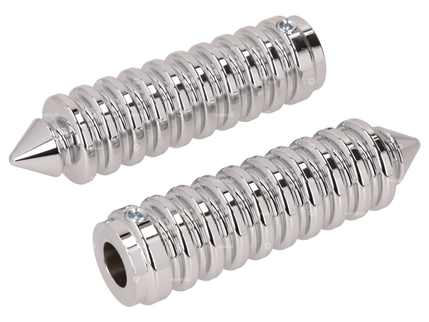 66HEROES Repose-pieds rainuré pointu chrome Carousel Image 1