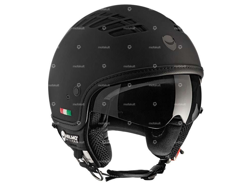 Helmo Milano casque jet Air avec visière noir mat (XS) Carousel Image 2