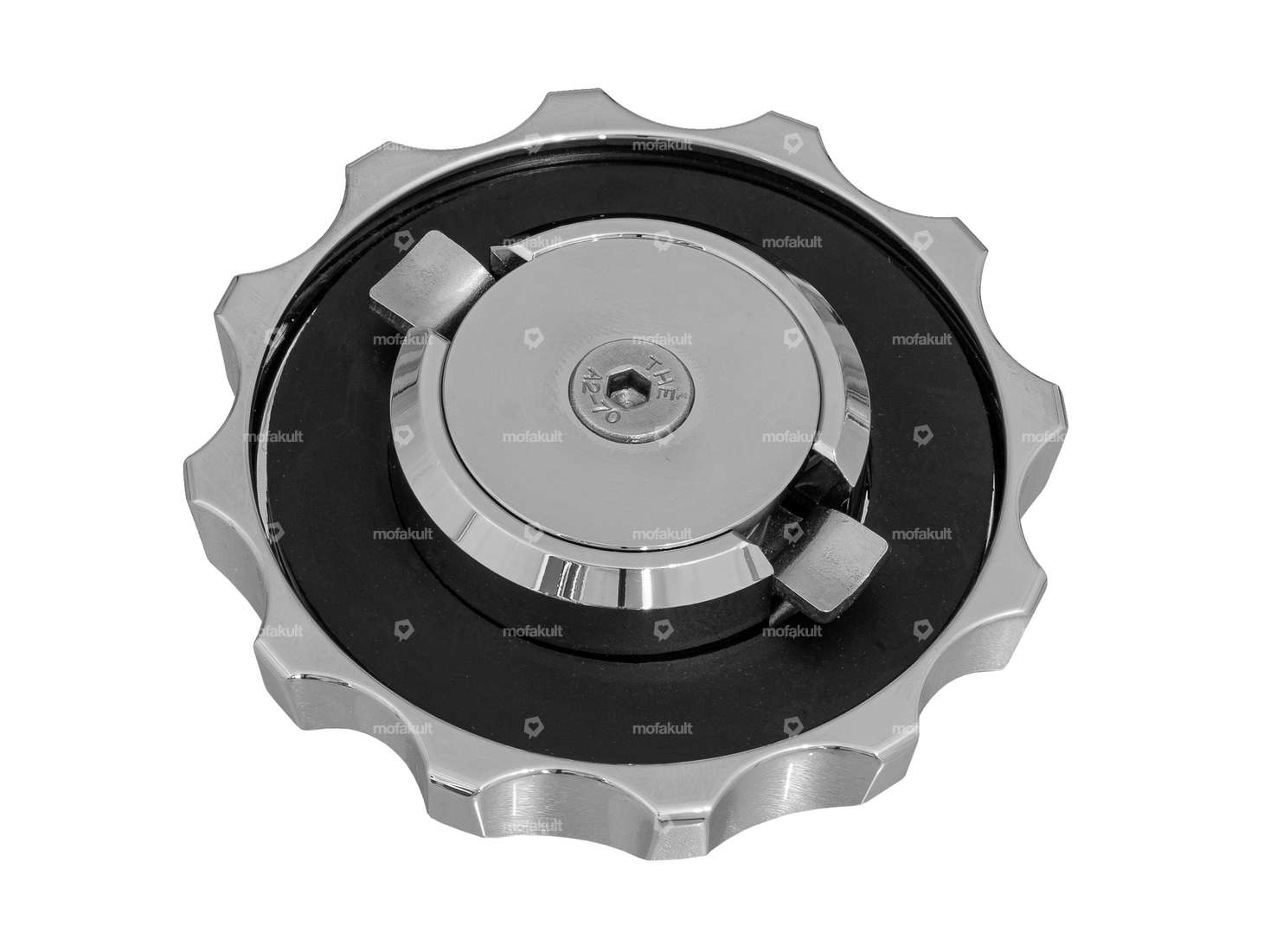 66HEROES Bouchon de réservoir "Iron Cross" baïonnette 40 mm chrome Carousel Image 2