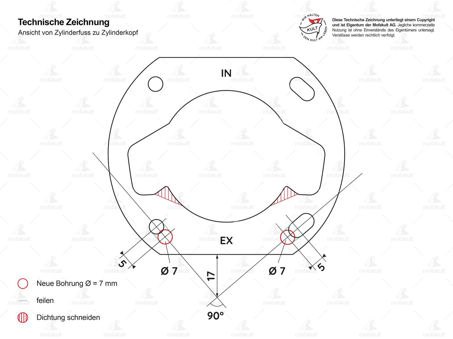 Athena 45 mm cylinder kit incl. mounting parts | Sachs (504), 505, 508 Carousel Image 5