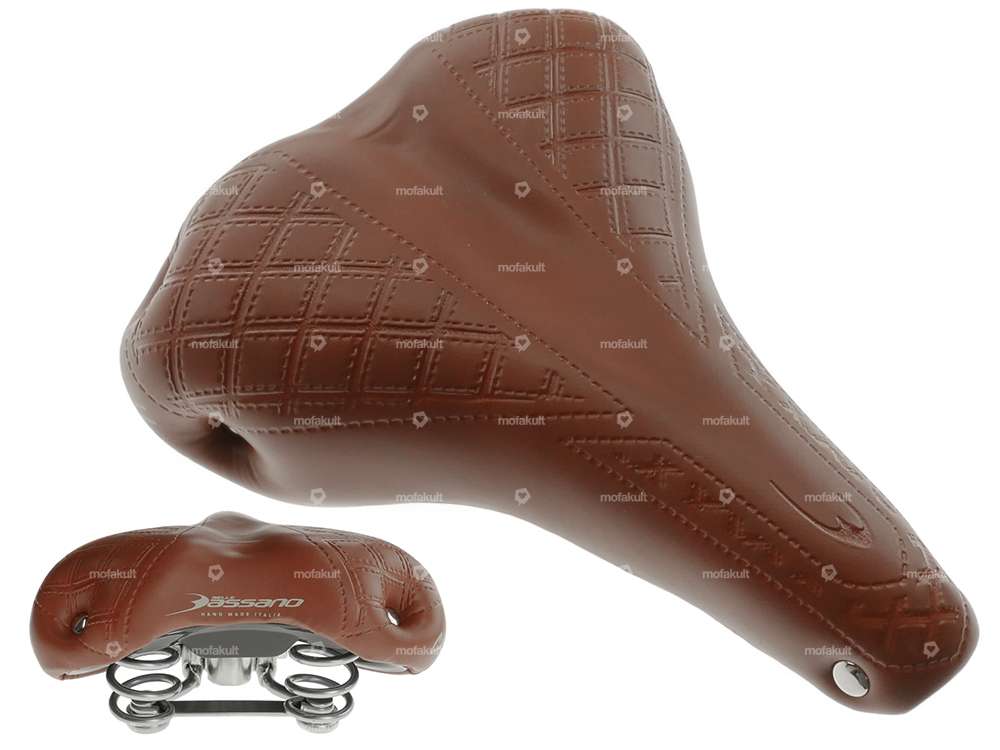 Selle Comfort à ressorts en tonneau marron Carousel Image 1