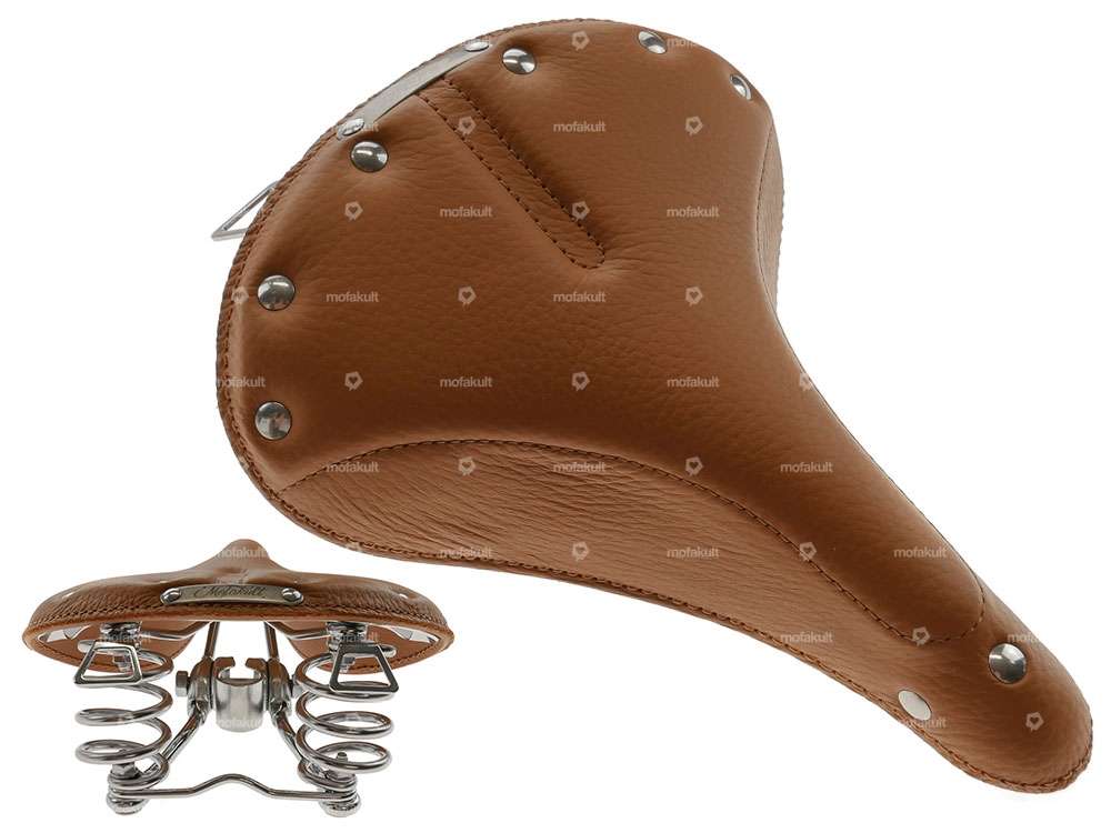 selle *mofakult-édition* cuir ressorts tonneaux marron clair Carousel Image 1