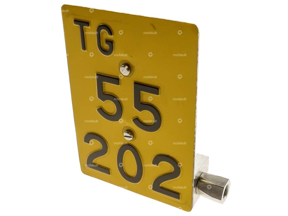 66HEROES Support de plaque d'immatriculation latéral gauche (version CH) Inox Carousel Image 3