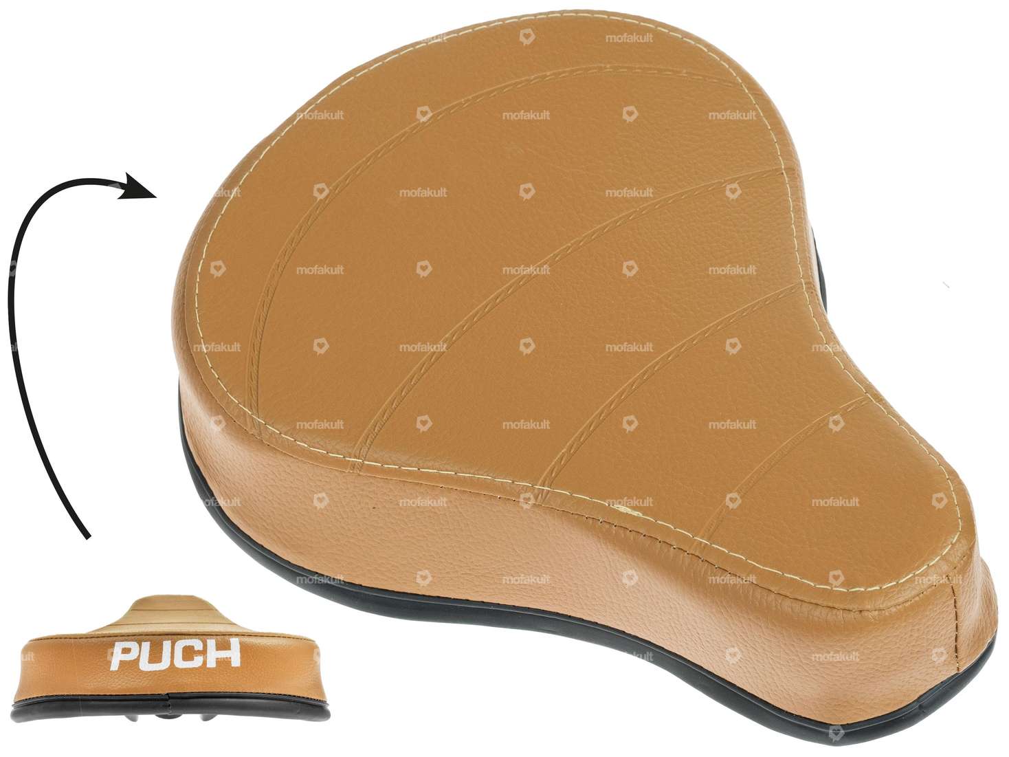 Selle "PUCH" écriture extra plate beige Carousel Image 1