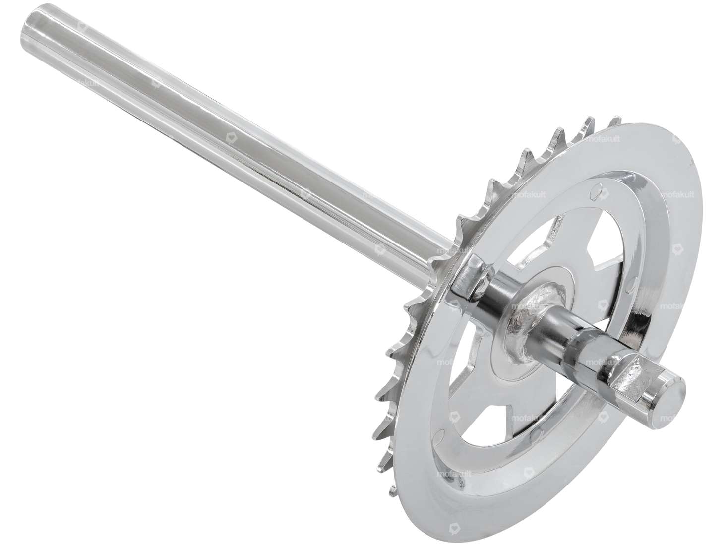 GPO Pédalier 28 dents cannelé chrome | Piaggio Ciao Carousel Image 1