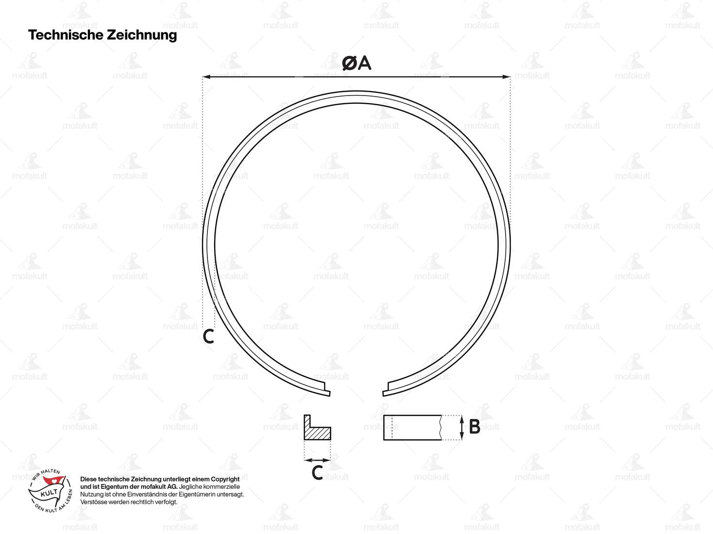 Segments de piston Meteor 39.8 mm (paire) | Piaggio Ciao, SI, Bravo, Boxer Carousel Image 4