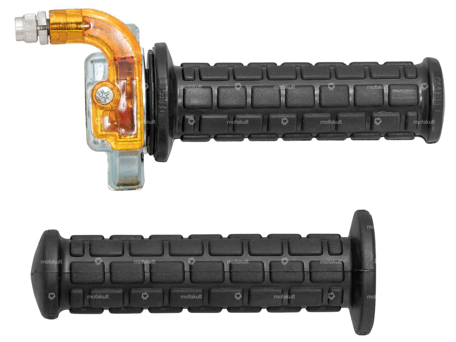 Poignée de gaz Lusito gaz court argent / orange Carousel Image 1