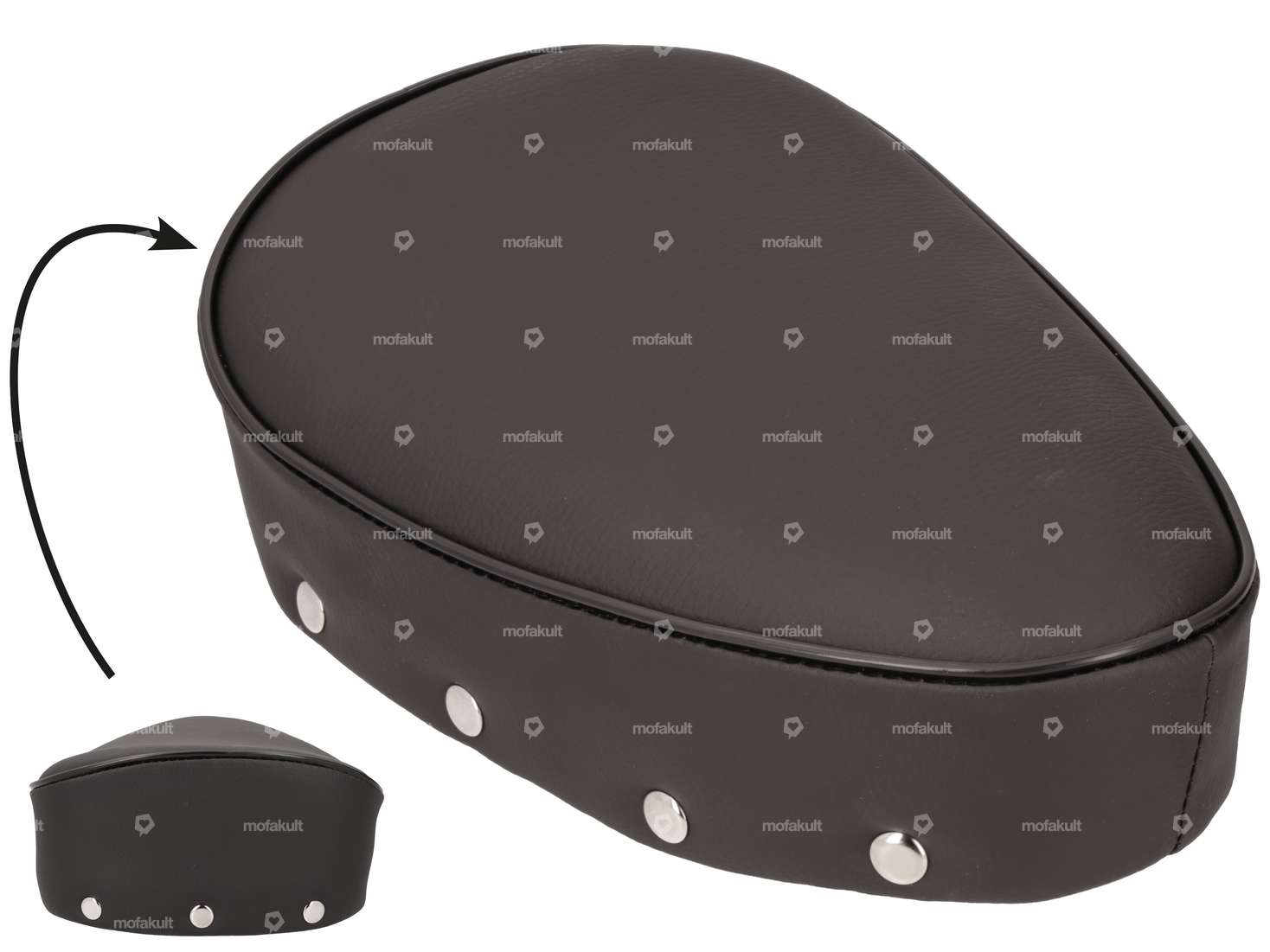 Banc avec rivets non suspendu noir Carousel Image 1