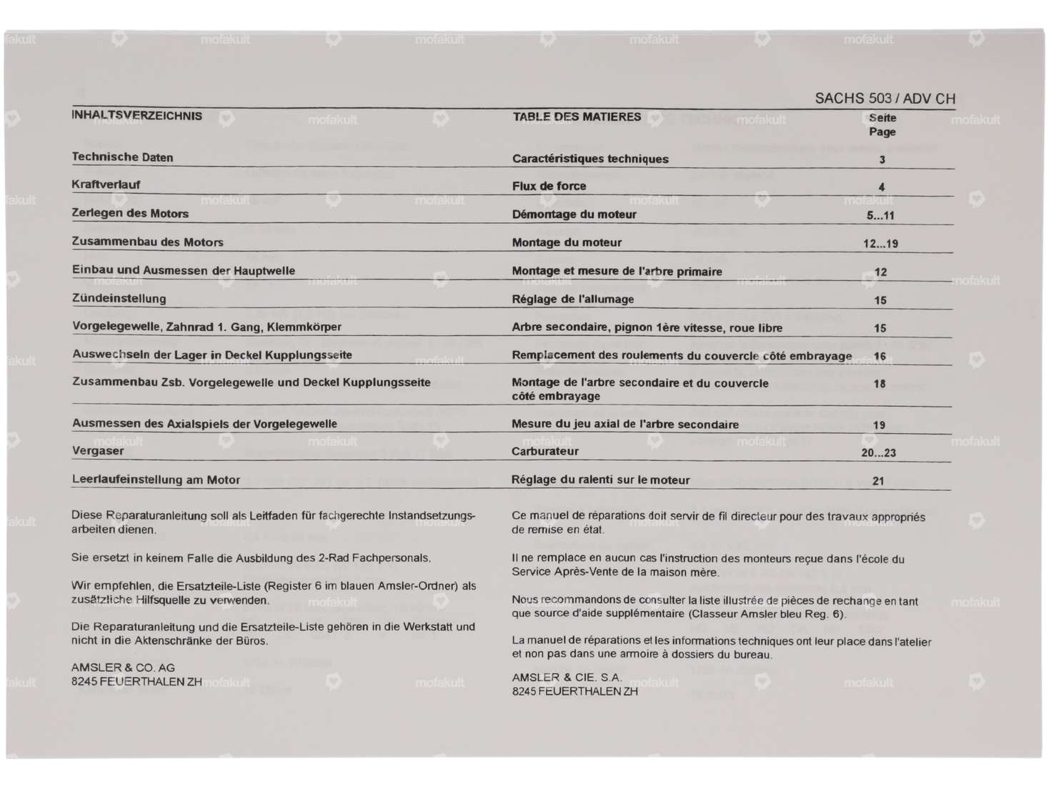 Repair instructions 317.81 ACO D-F | Sachs 503 ADV CH Carousel Image 2